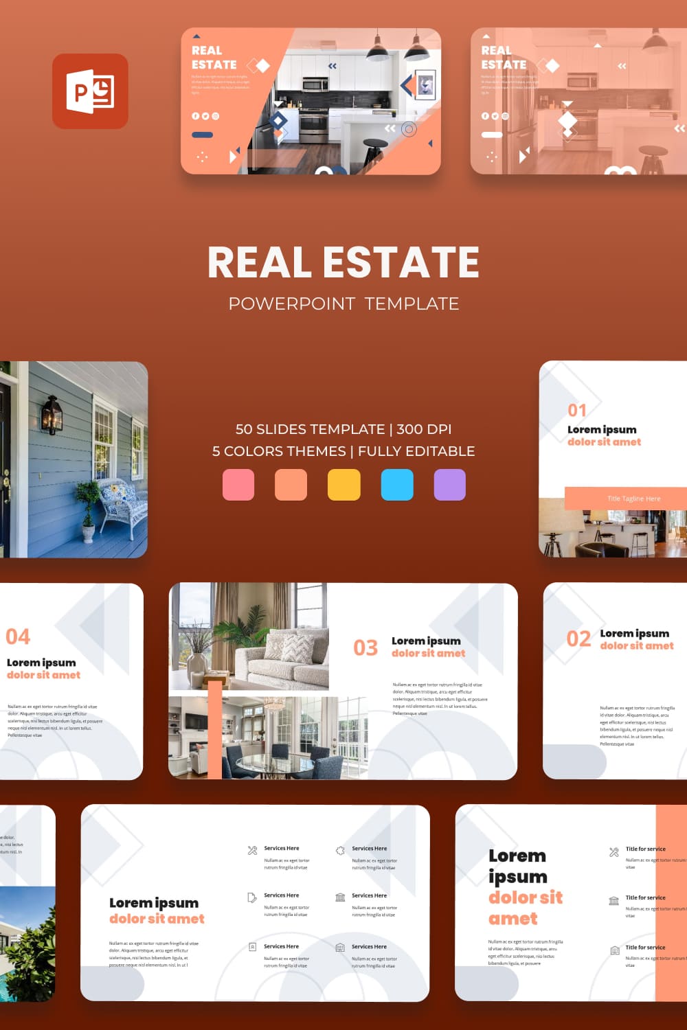 3 realestate powerpoint template 1000h1500