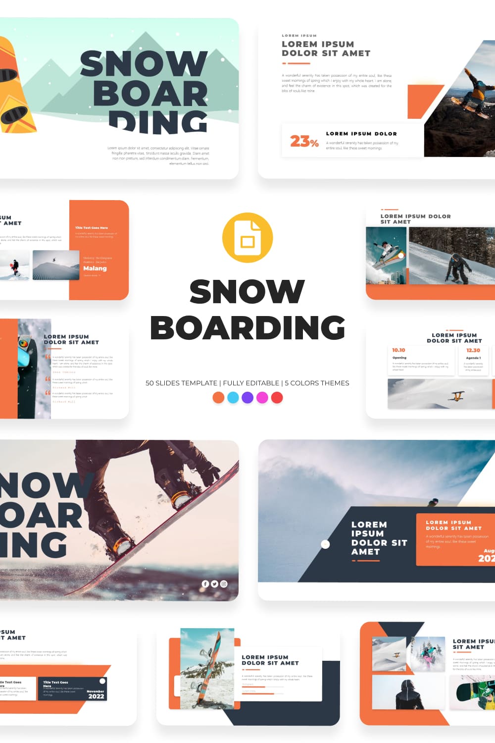 Snowboarding Google Slides Theme.