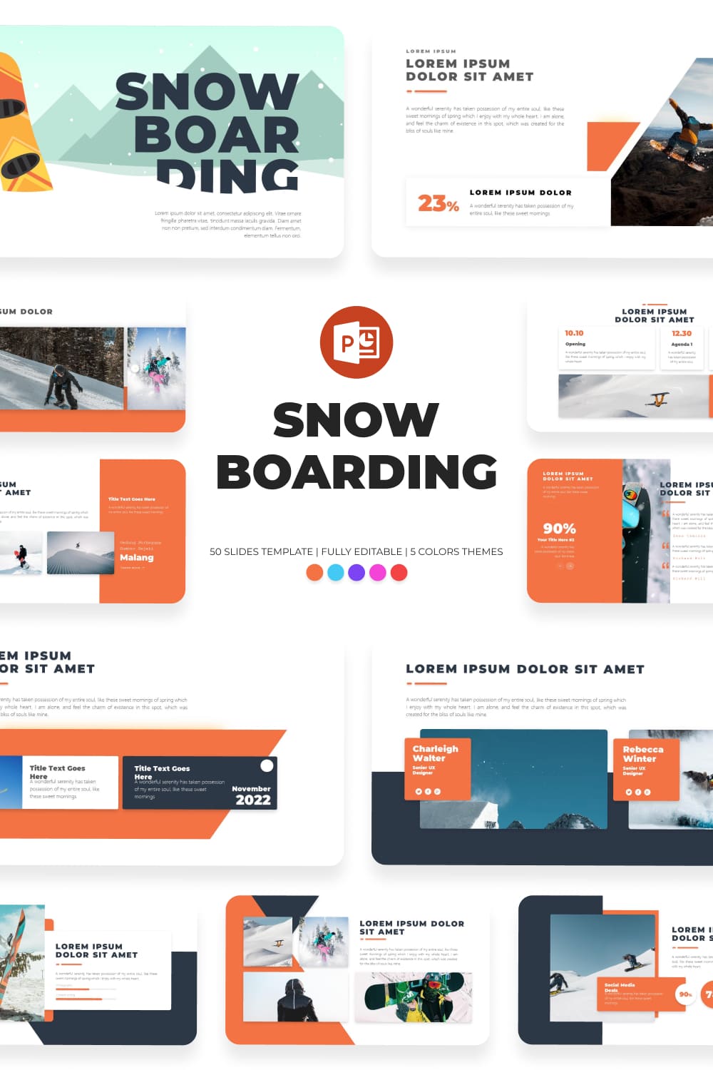 Snowboarding Powerpoint Template.