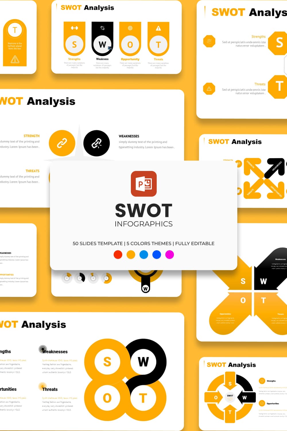 3 swot powerpoint template 1000h1500