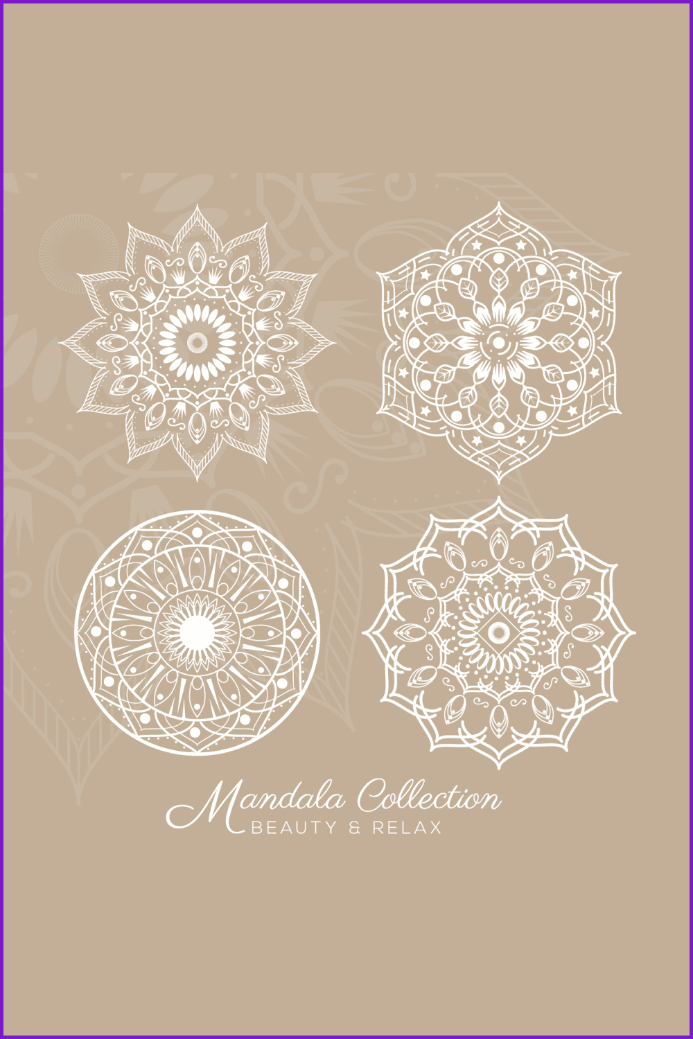 White mandala with fine lines and soft edges.