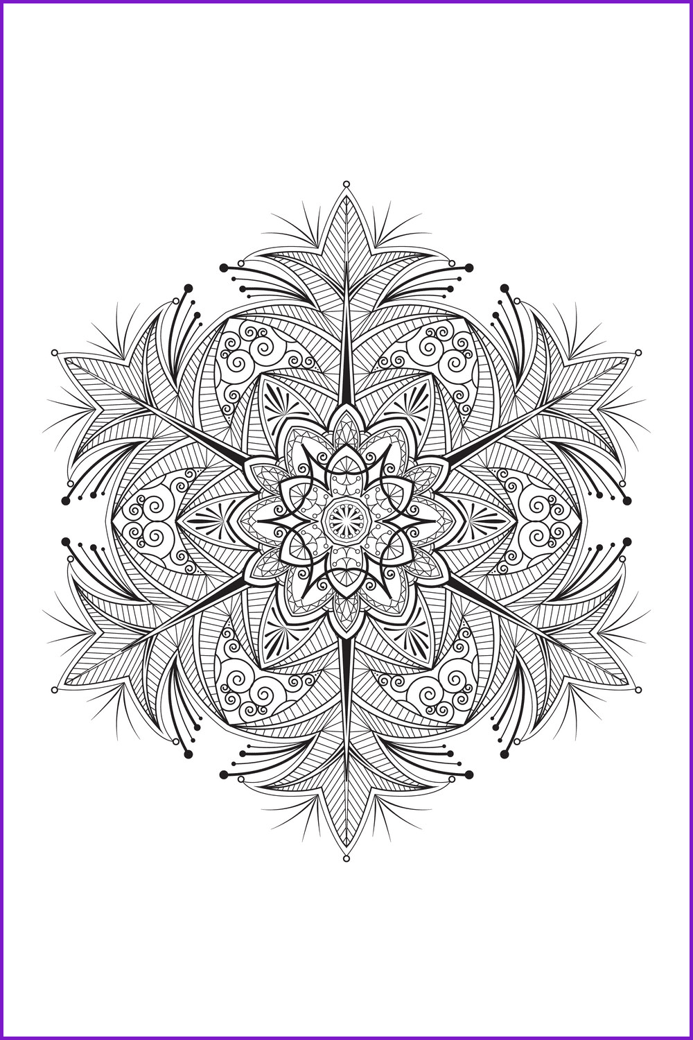 Original mandala in gray. More like a fluffy snowflake.