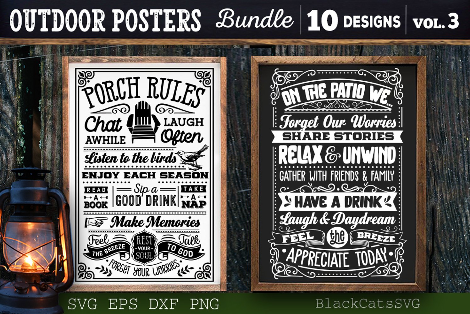 Cover image of Outdoor Posters Bundle SVG.