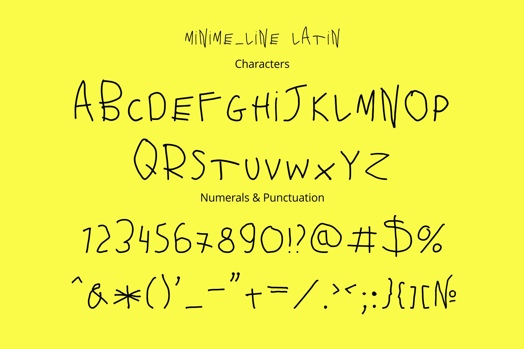 Minime Color Font in yellow color.