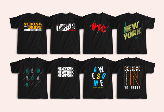 53 Trendy t-shirt designs, Clean and Simple Text Designs previews.