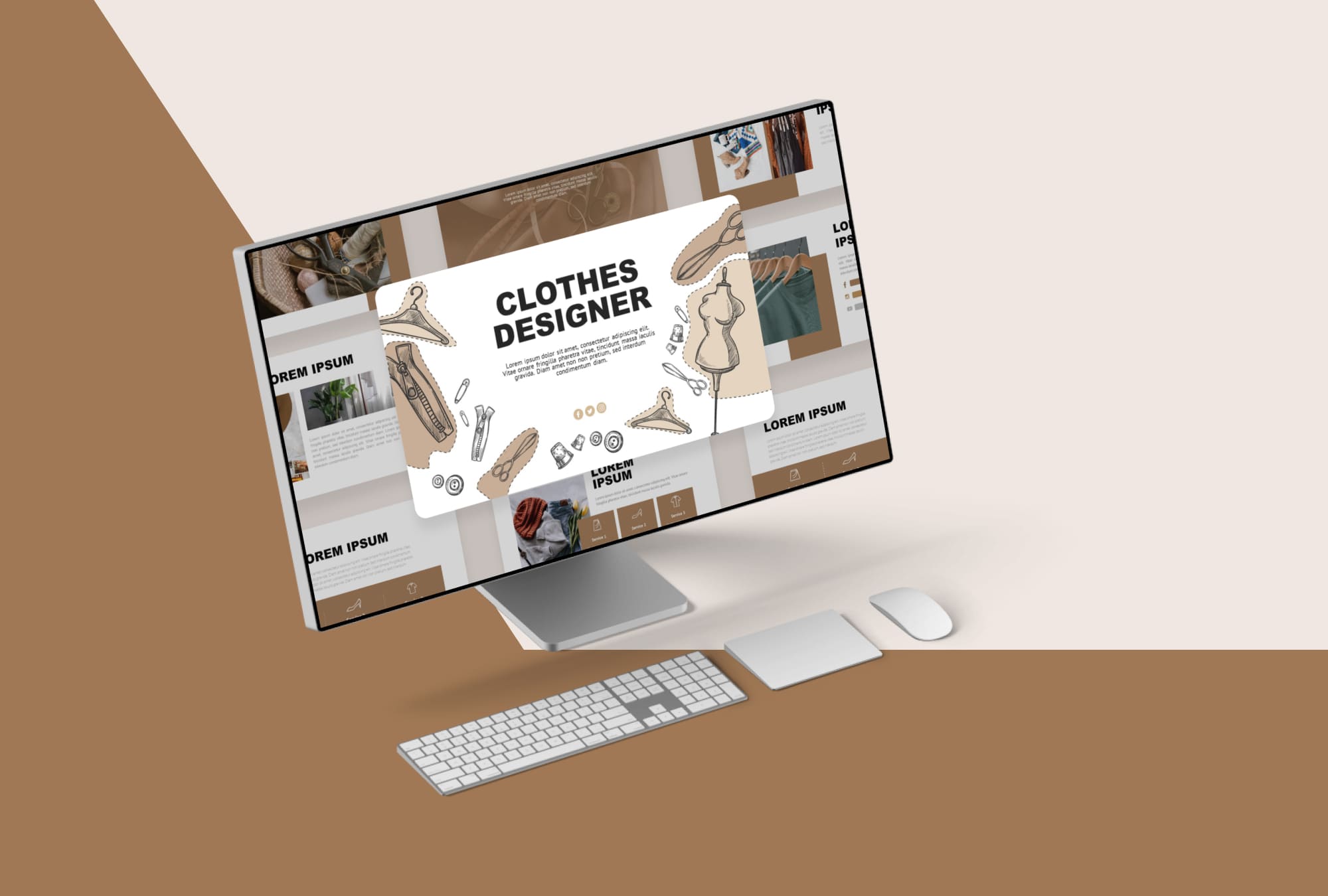 Clothes Designer Fashion Presentation template - desktop.