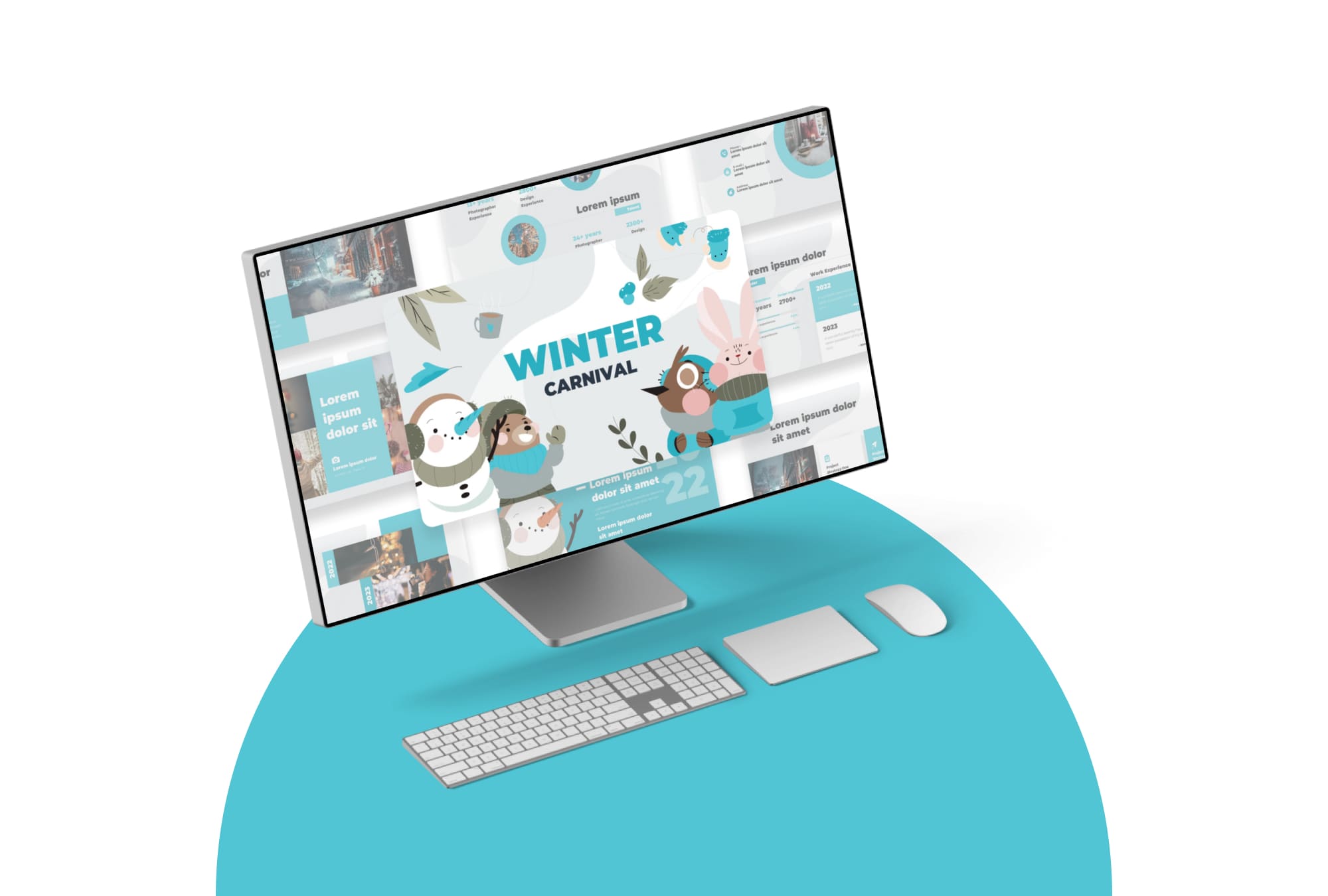 Winter carnival presentation template - desktop.