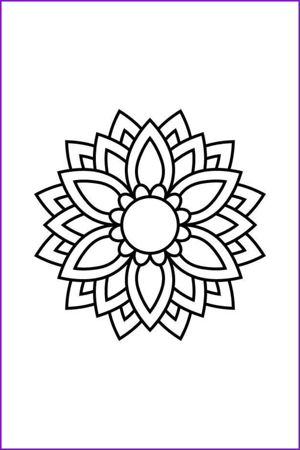 Black mandala in a minimalist style.