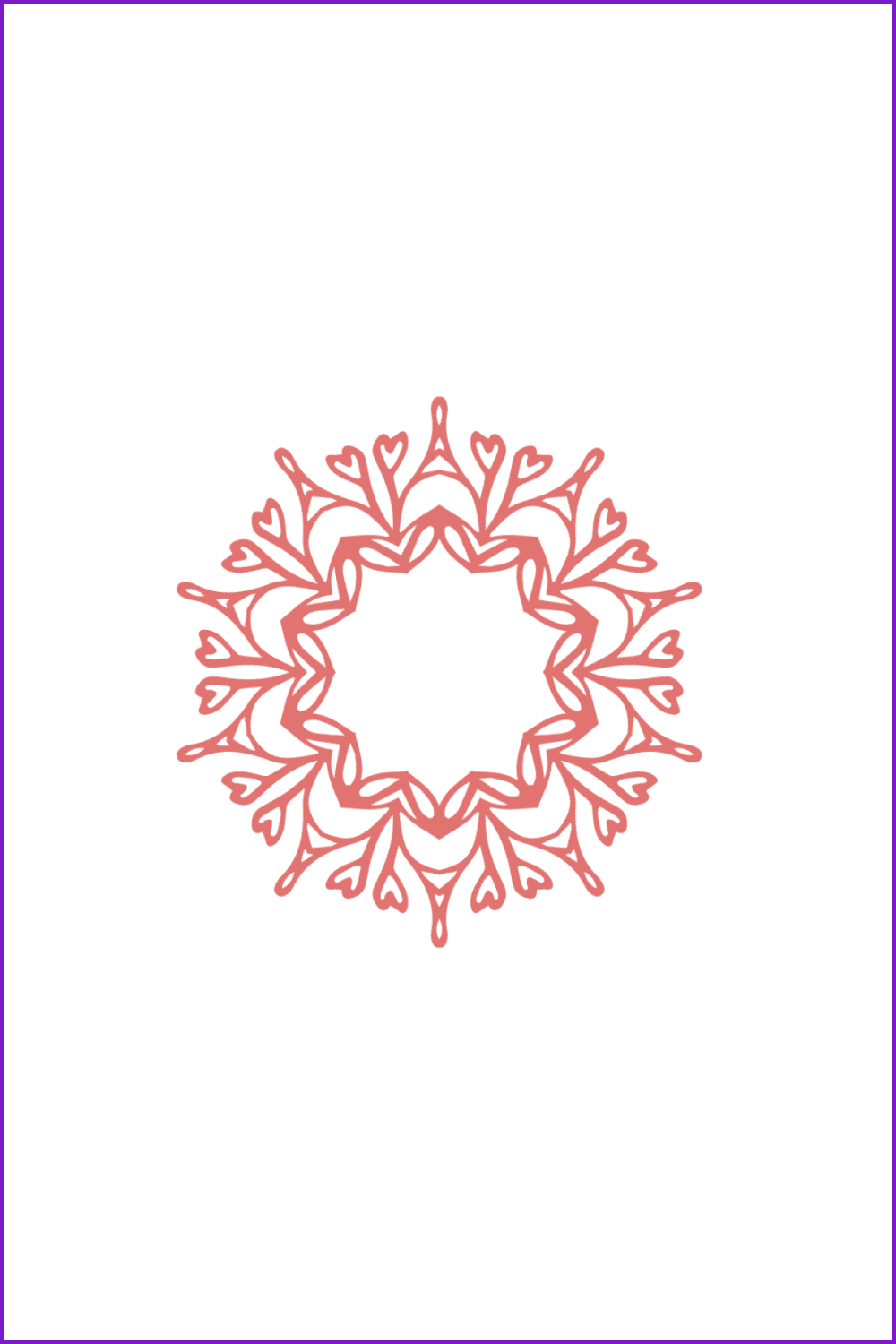 Red round mandala on a white background.