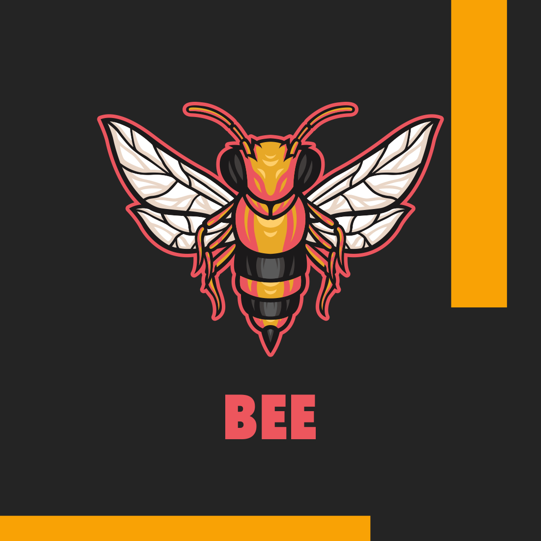 Animal Mascot Vector Illustration bee.