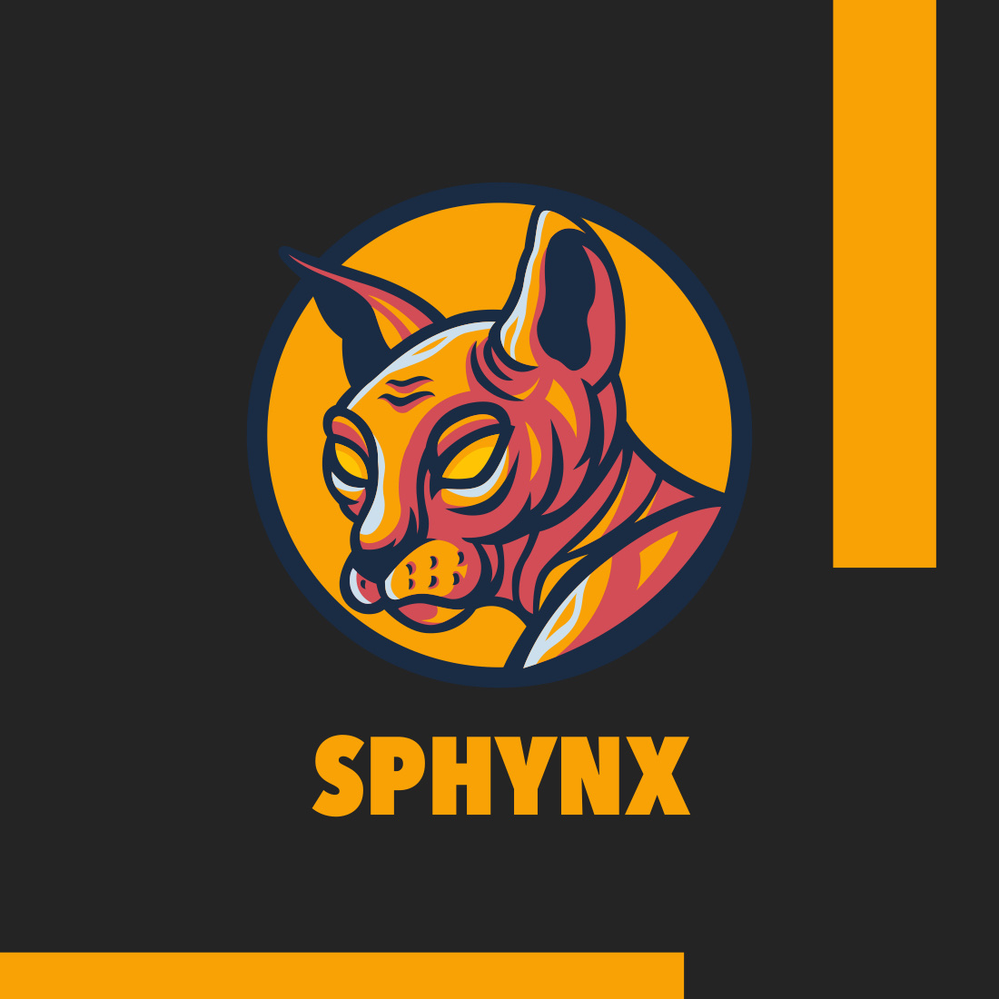 Animal Mascot Vector Illustration sphynx.