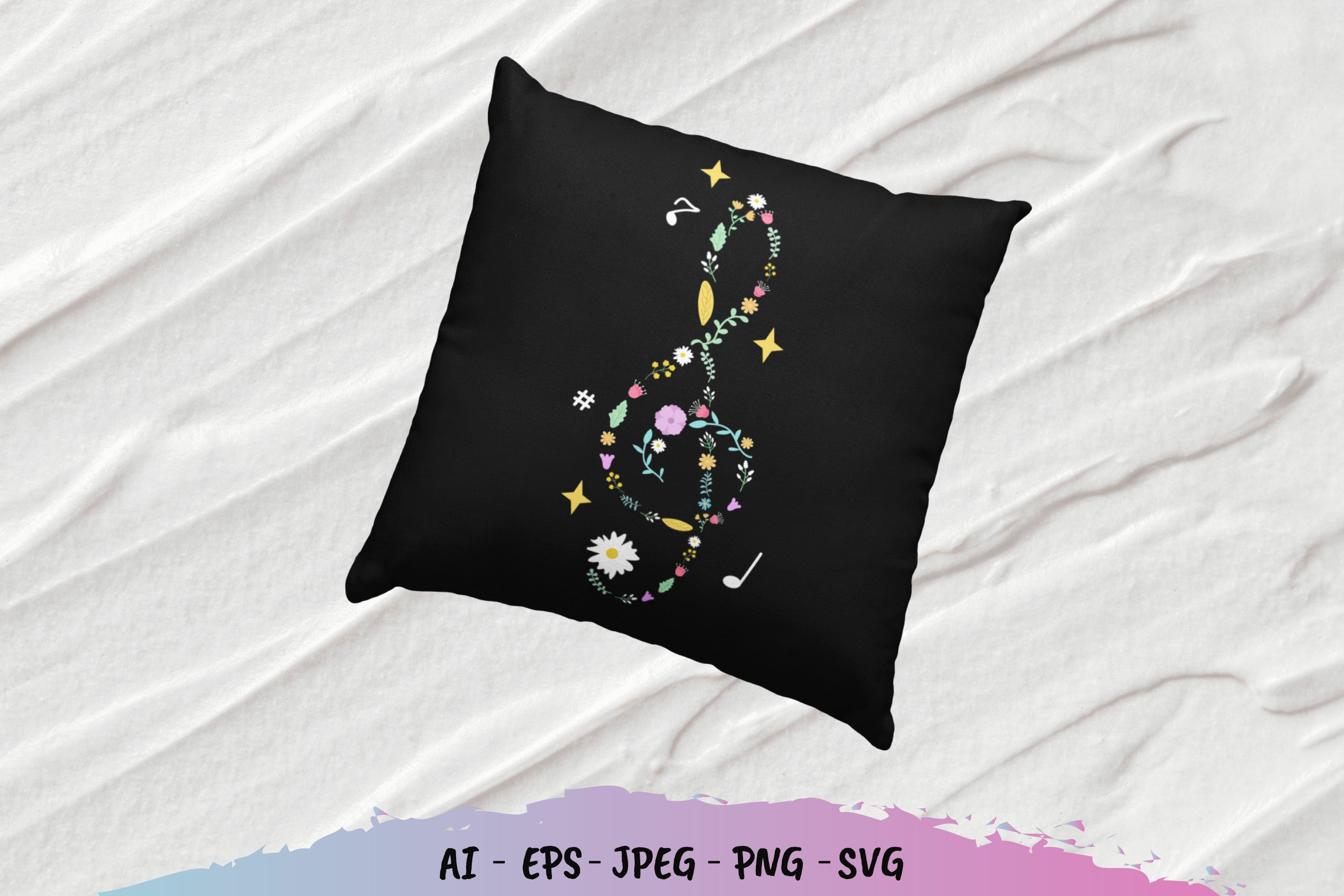 Nice music ornament for pillow cover.