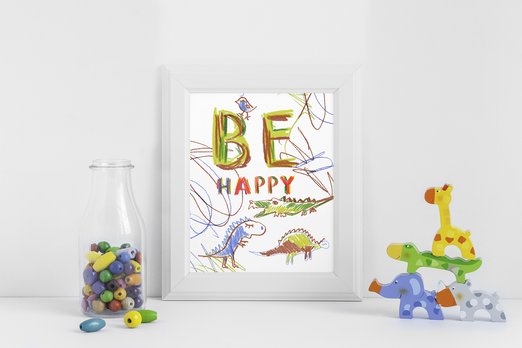 Happy Pencil Bitmap Color Font is perfect for children products design.