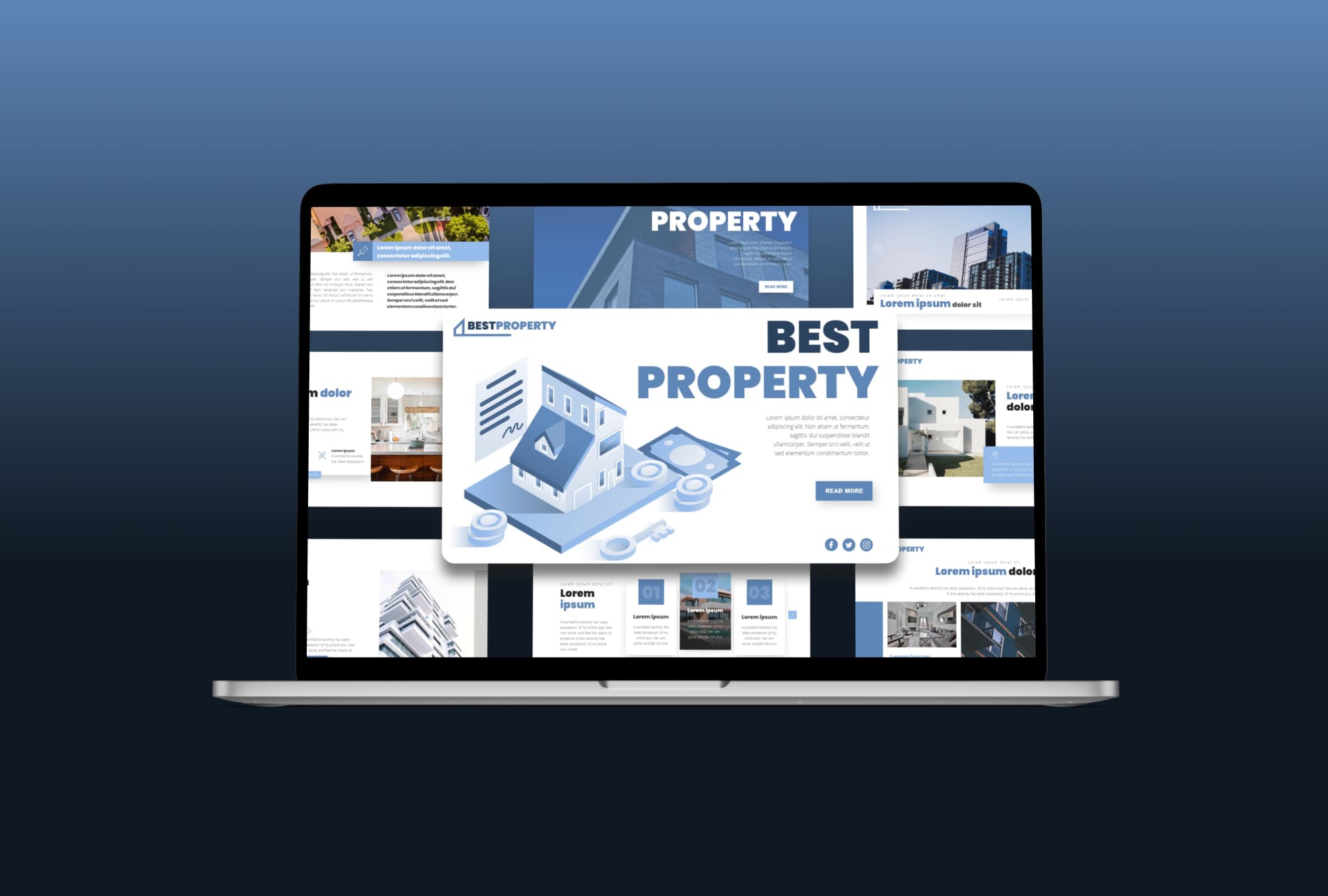 Best Property Real Estate Presentation Template - laptop.