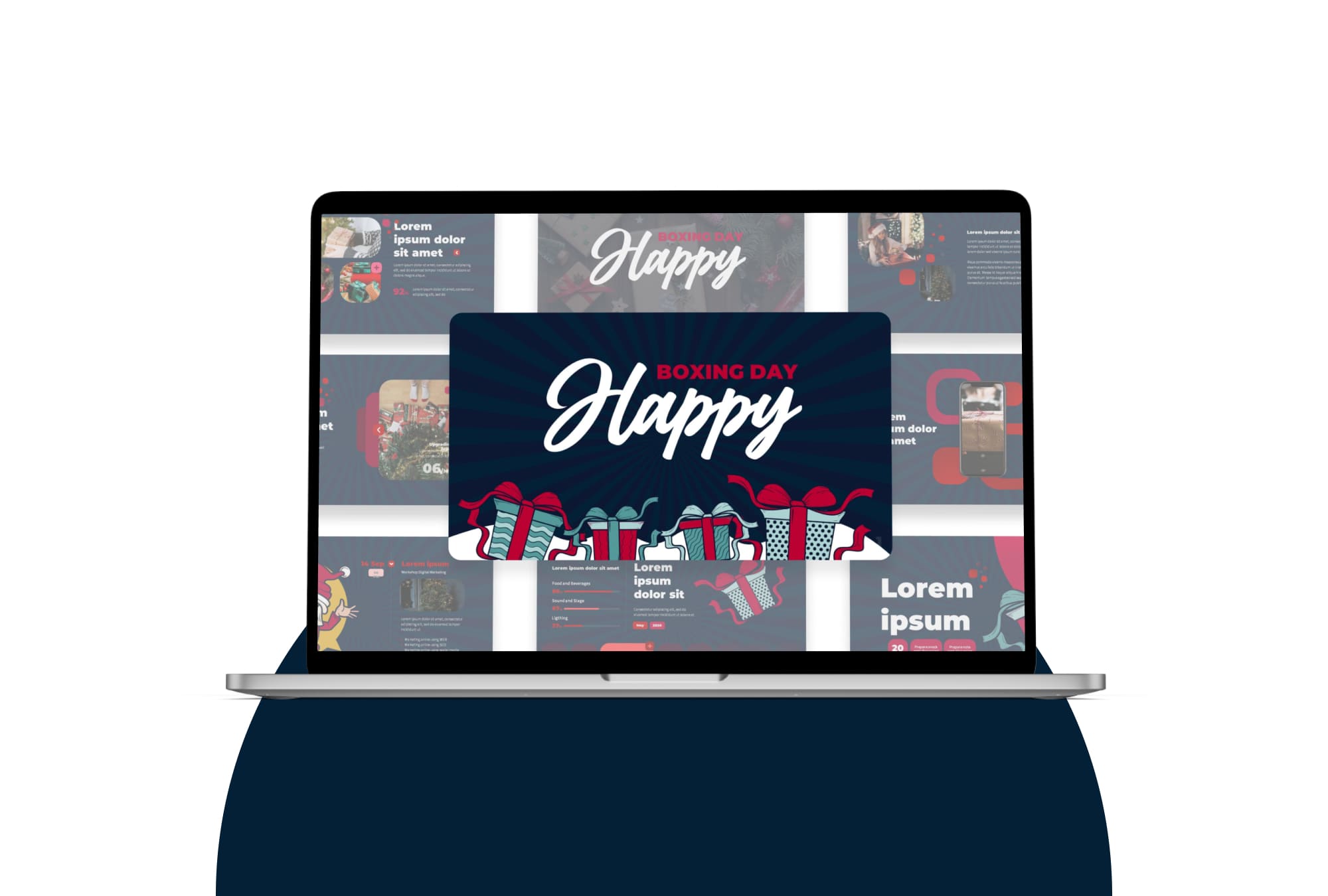 Happy Boxing Day Presentation Template - laptop.