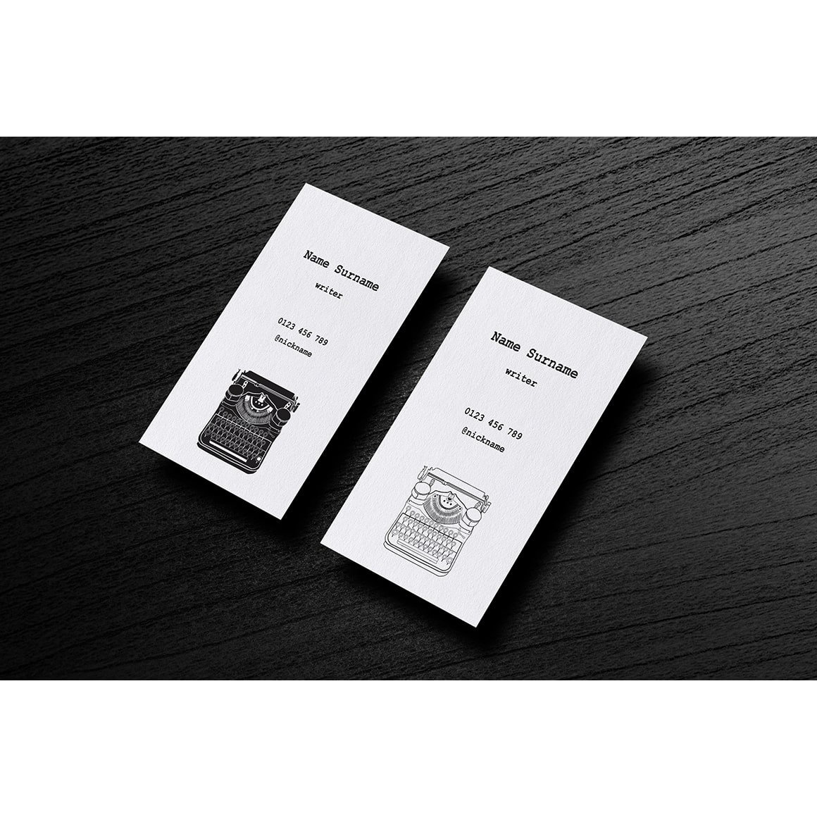Business Cards with Typewriters black & white.