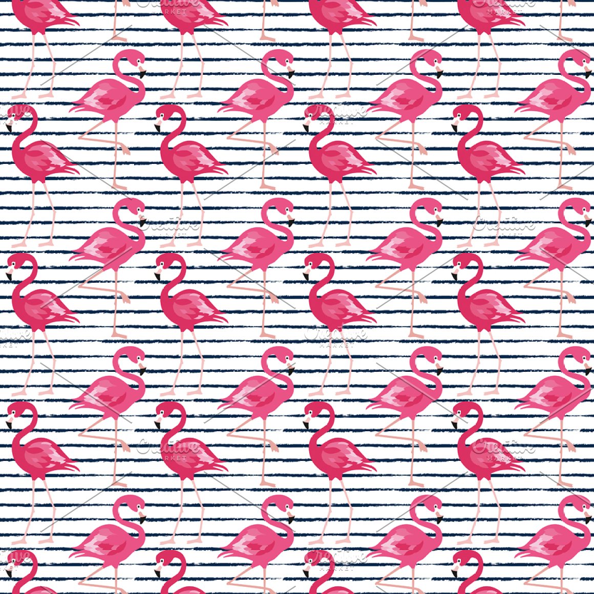 Flamingo wall paper for a stylish interior.