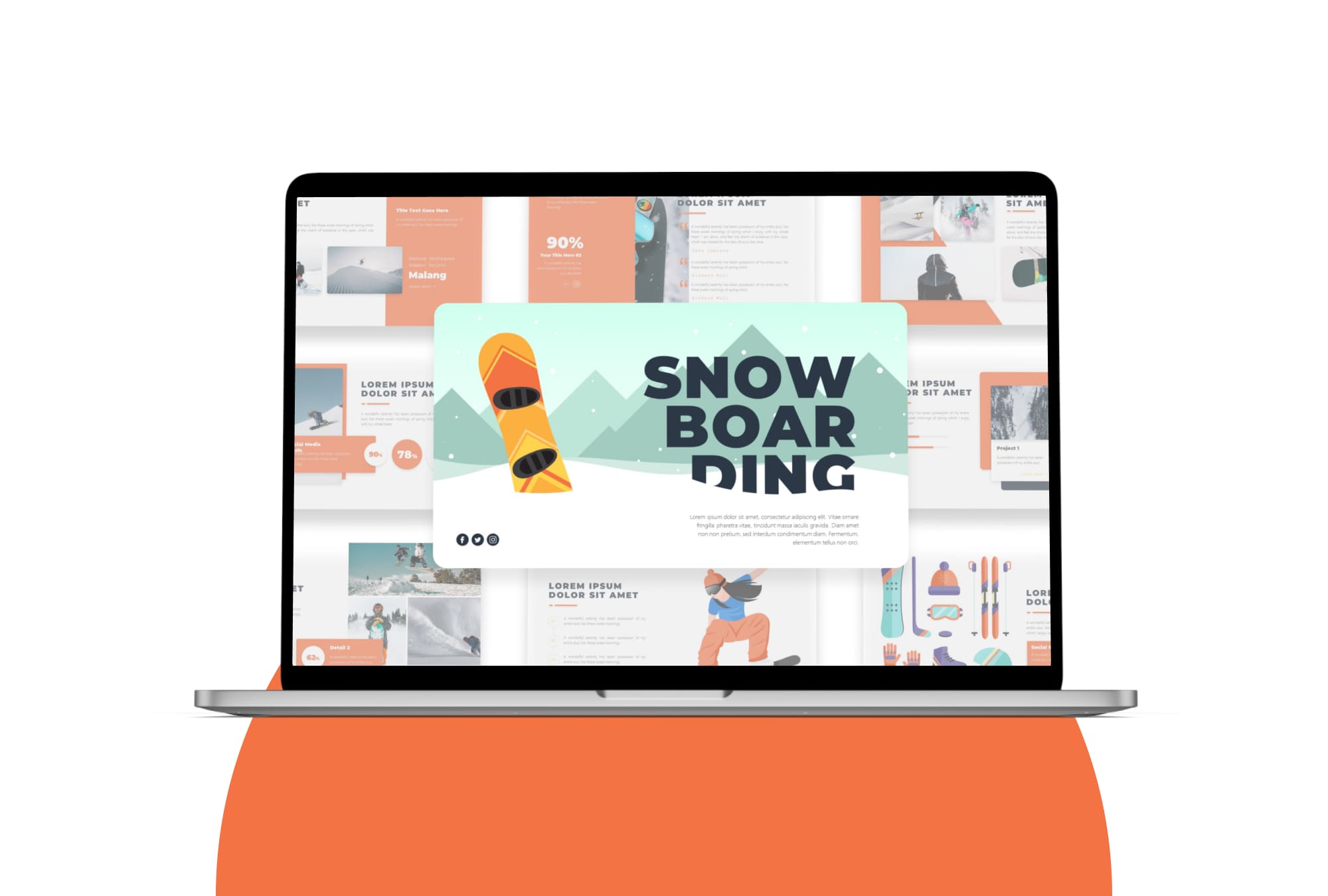 Snowboarding Presentation Template - laptop.