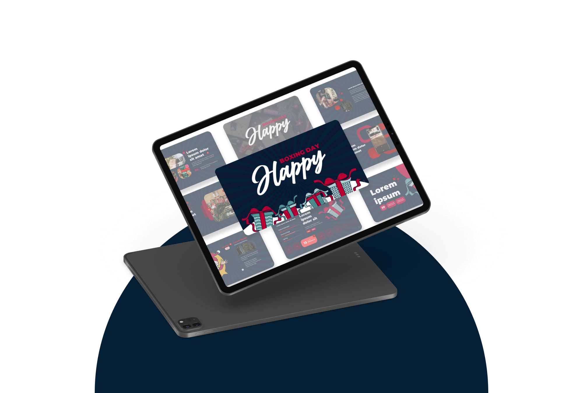 Happy Boxing Day Presentation Template - tablet.