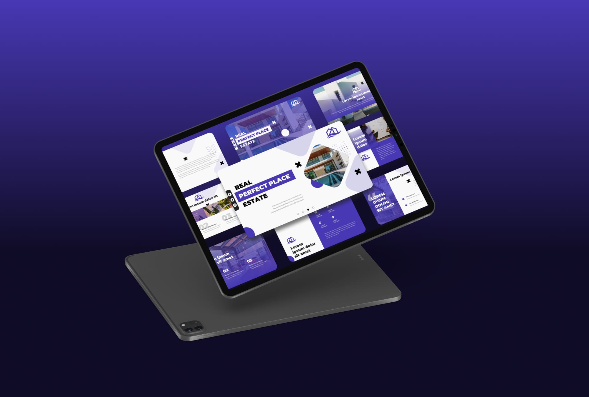 Perfect Place Real Estate Presentation Template - tablet.