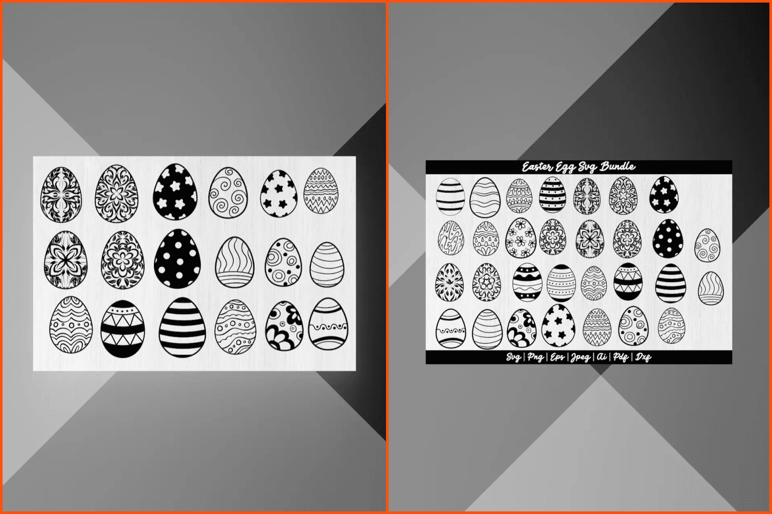 Patterns on the eggs.