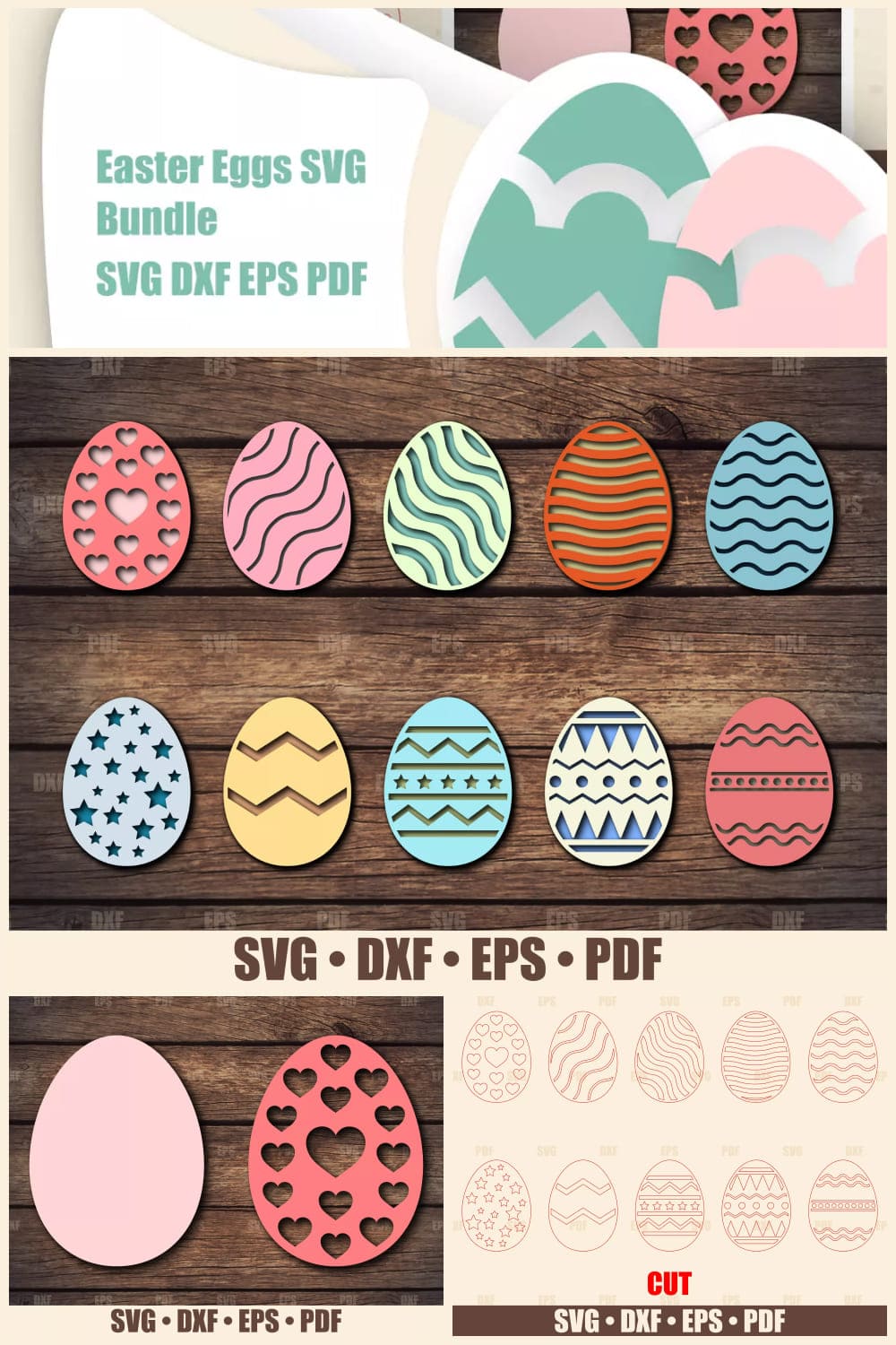 Easter Eggs SVG Bundle Glowforge Ready, SVG files for Circuit.