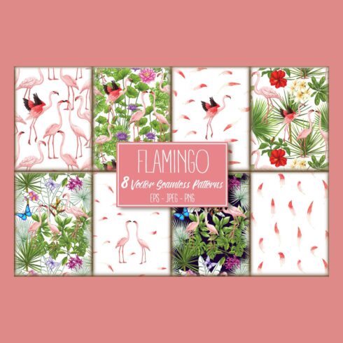 8 Flamingo SeamlessPatterns.