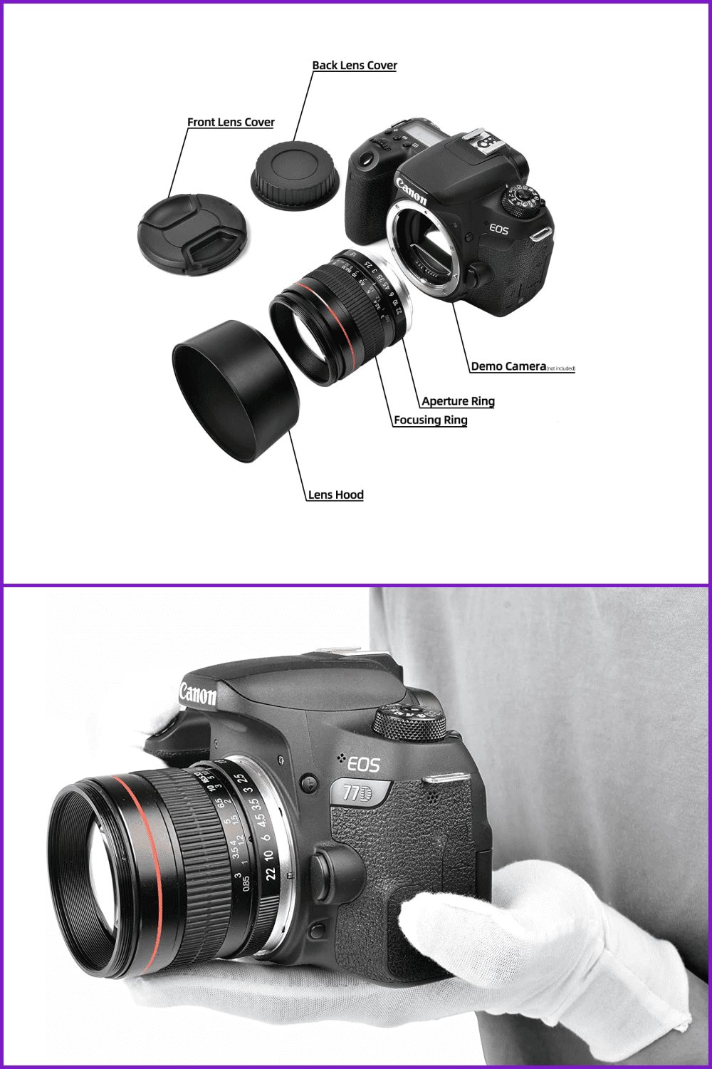 Lightdow 85mm F1.8 Medium Telephoto Manual Focus Full Frame Portrait Lens for Canon.