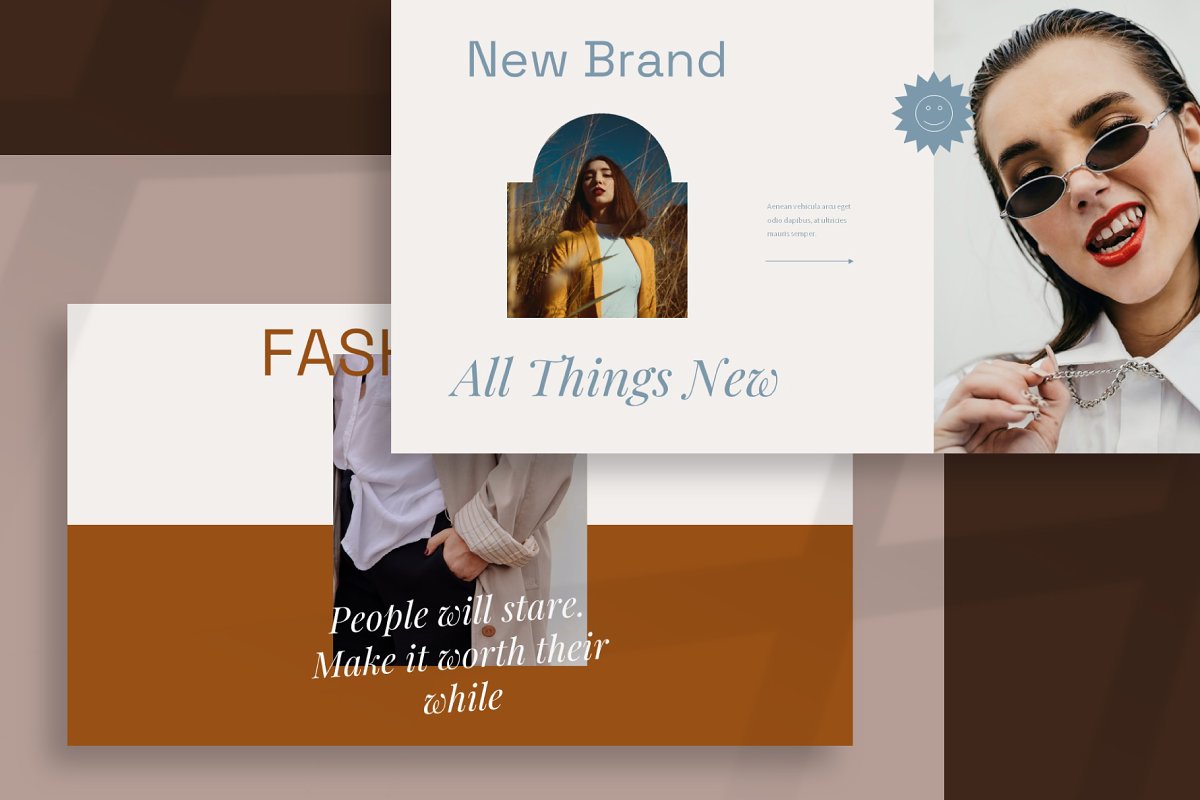 Large letters in a stylish font focus on the right moments in the presentation.