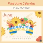 Ukraine Free June Calendar.