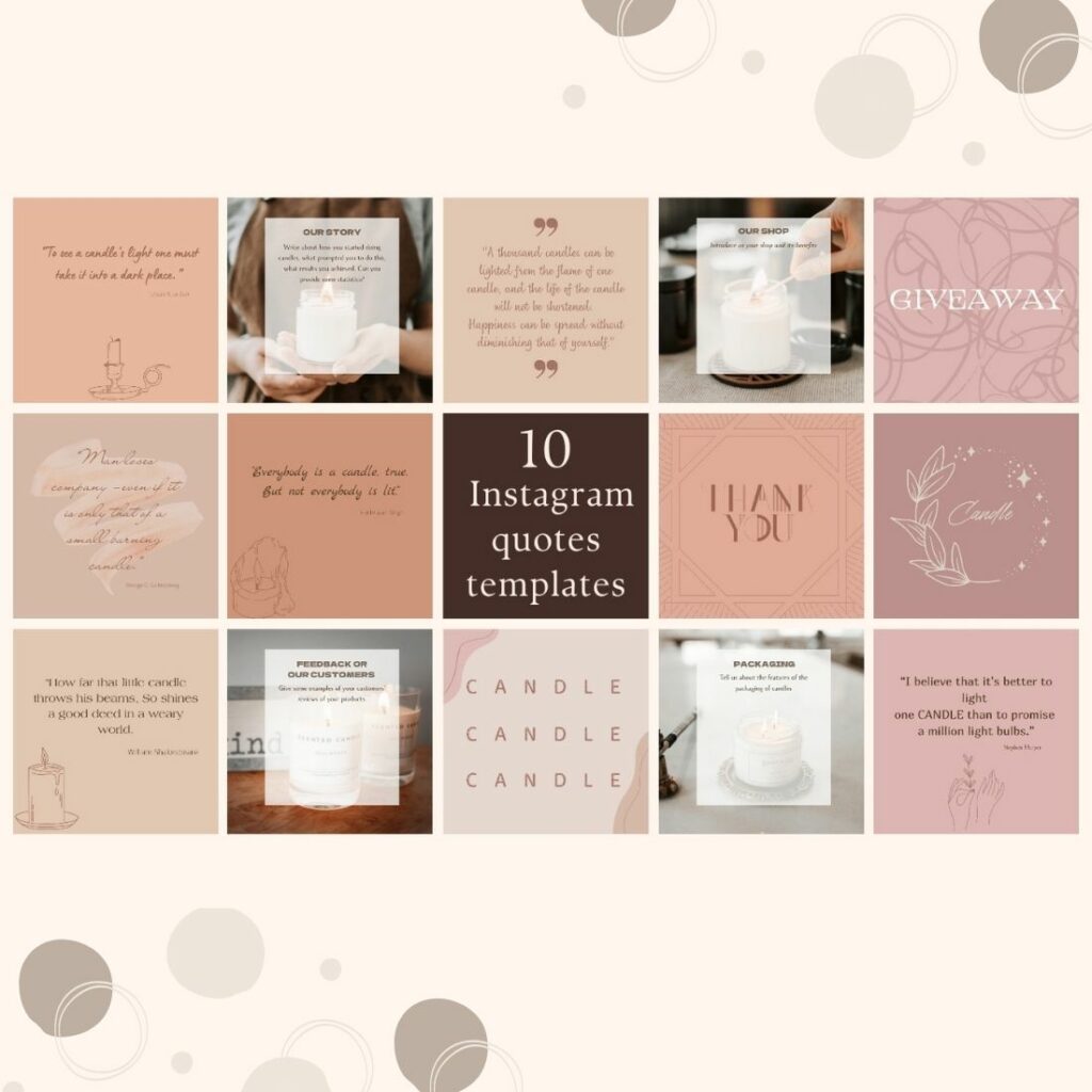 20 Candle business Instagram post templates - MasterBundles