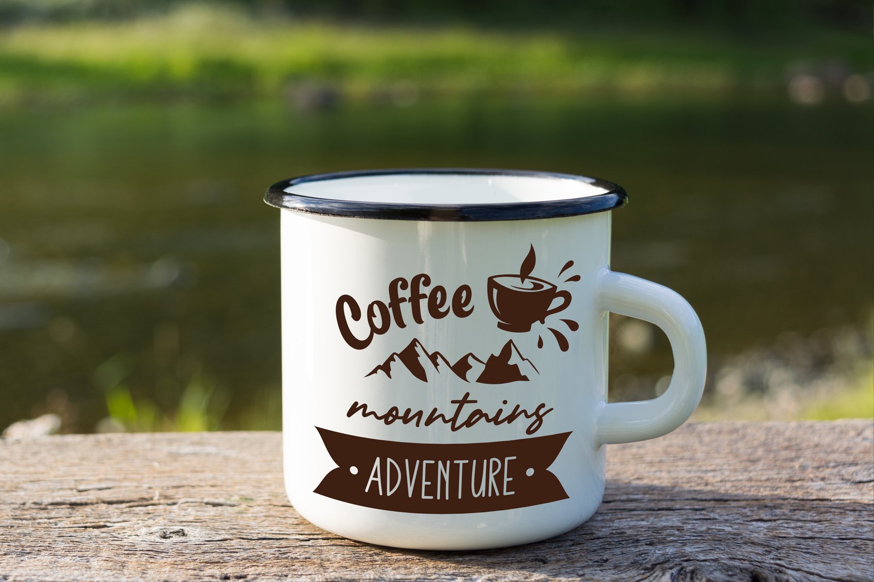 Coffee cup for camping experience.