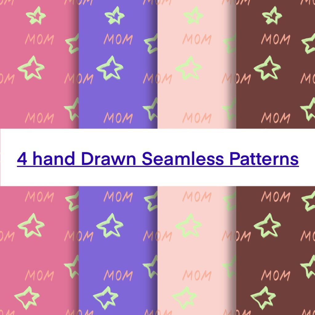 Mom Printed Pattern 4 Mom Seamless drawn pattern - MasterBundles