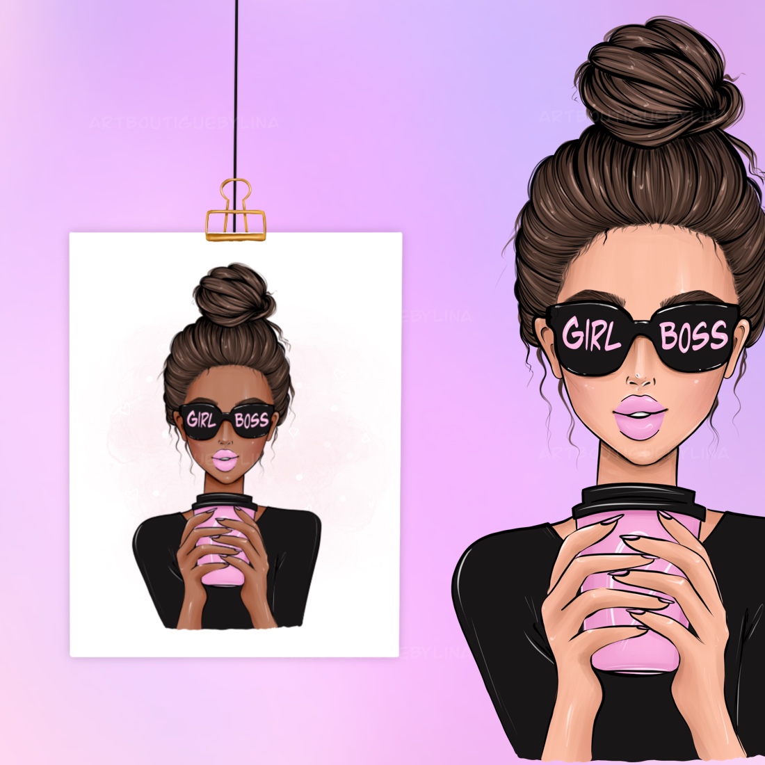 Boss Girl Life Clipart PNG, Coffee PNG, Coffee Girl