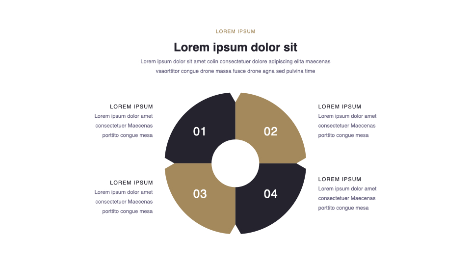 Simple round infographic in black and brown.