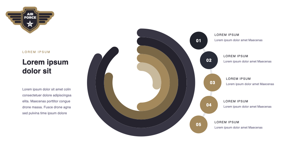 Creative infographic in brown with layering.