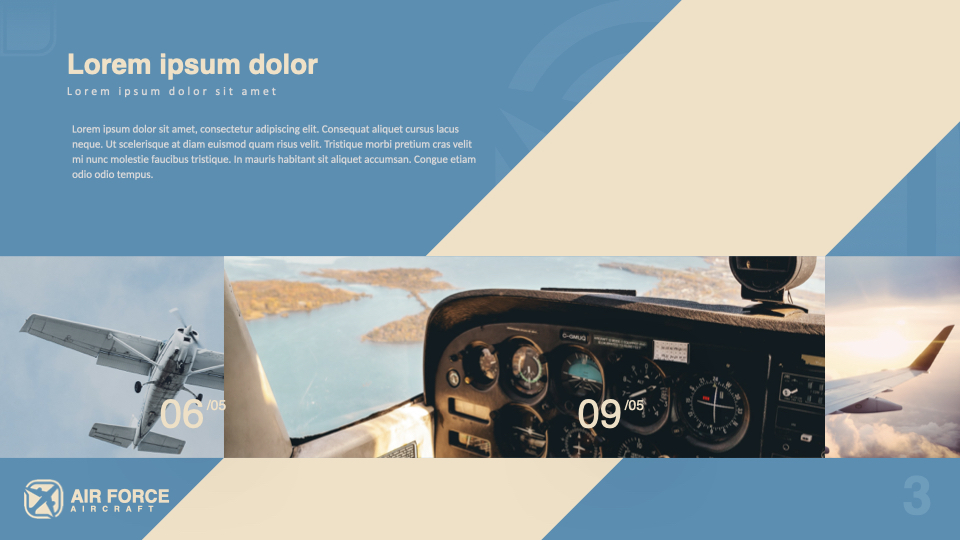 Matte blue background for describing all aircraft features.