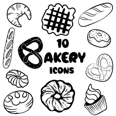 10 Bakery Outline Icons - MasterBundles