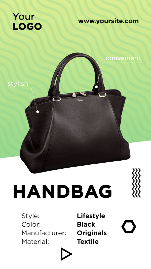 3 Templates for Your Products handbag.