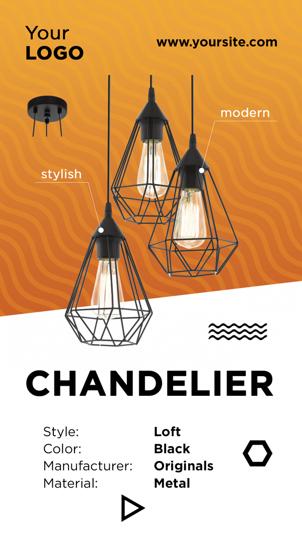 3 Templates for Your Products chandelier.