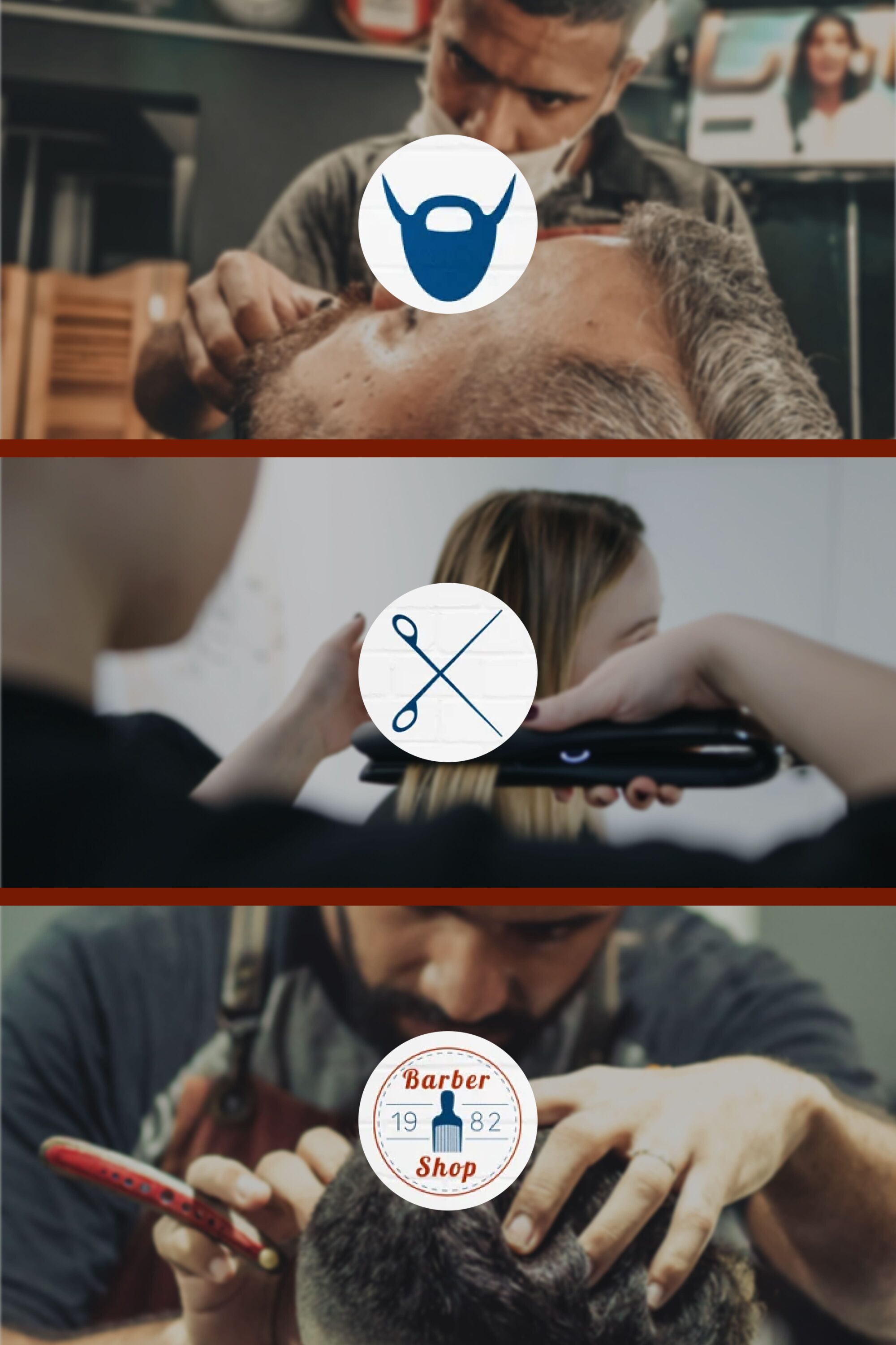 Stylish logos collection for barber industries.