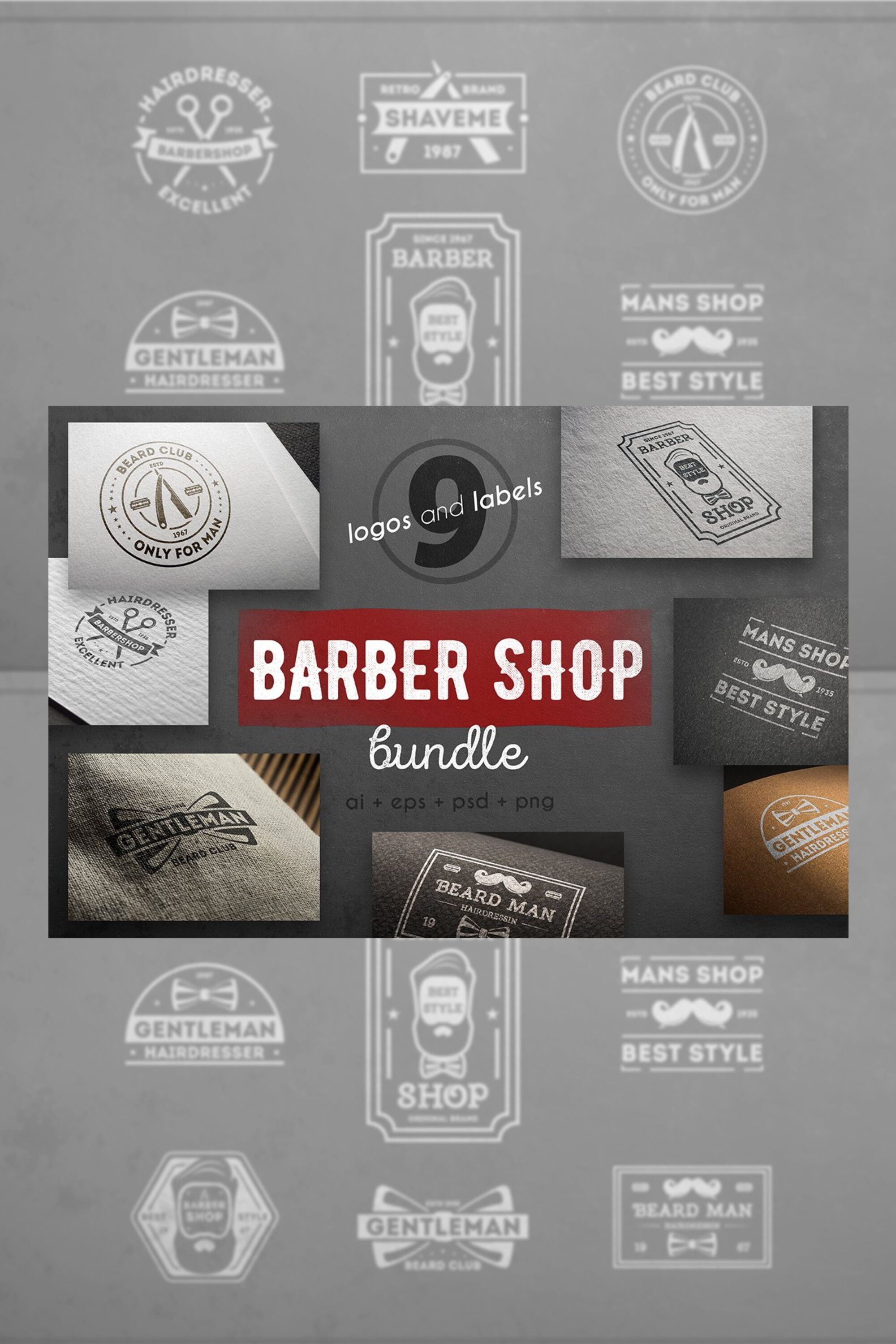 So big barber logos in a vintage style.