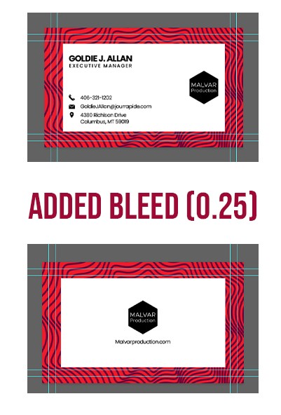 Modern Business Card Design ZEBRA LINES bleed added.