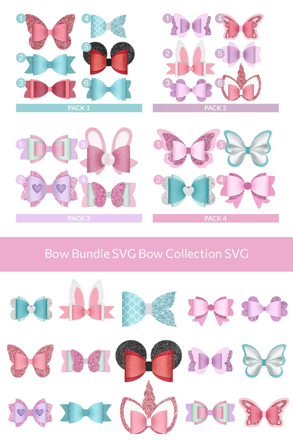 bow bundle svg bow collection svg bow 1000h1500