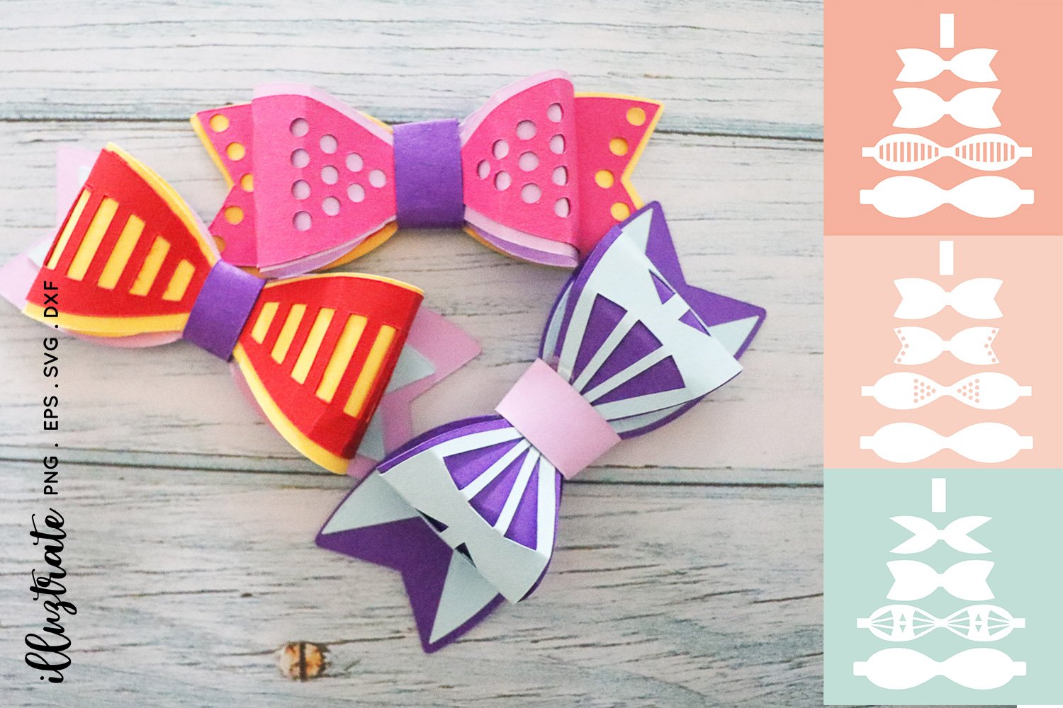 Hand made colorful bows.