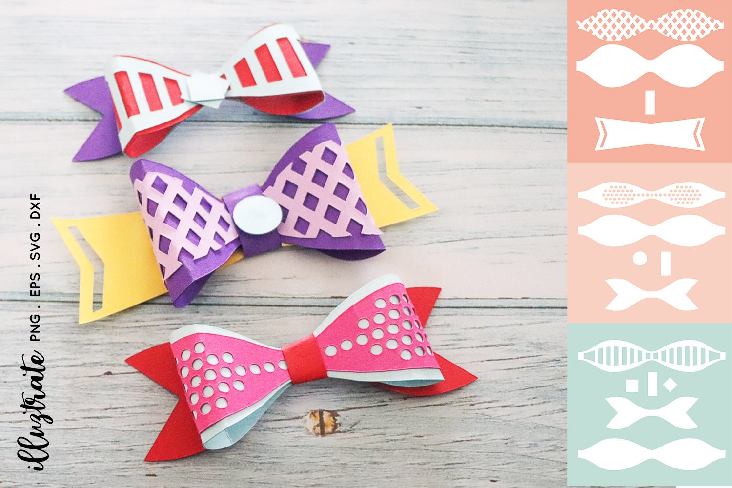 Hand made colorful bows.