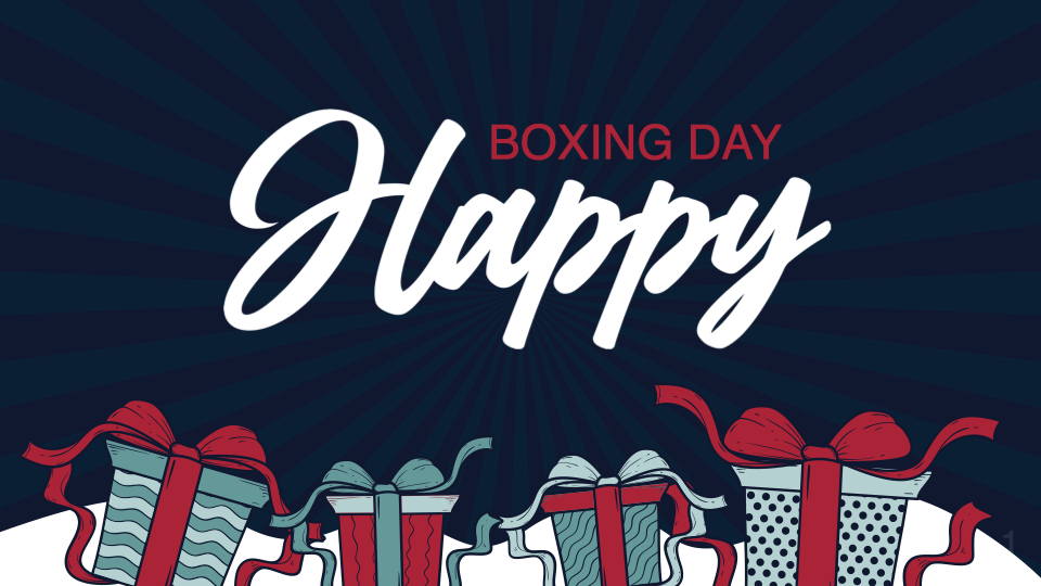 Happy boxing day in christmas mood.