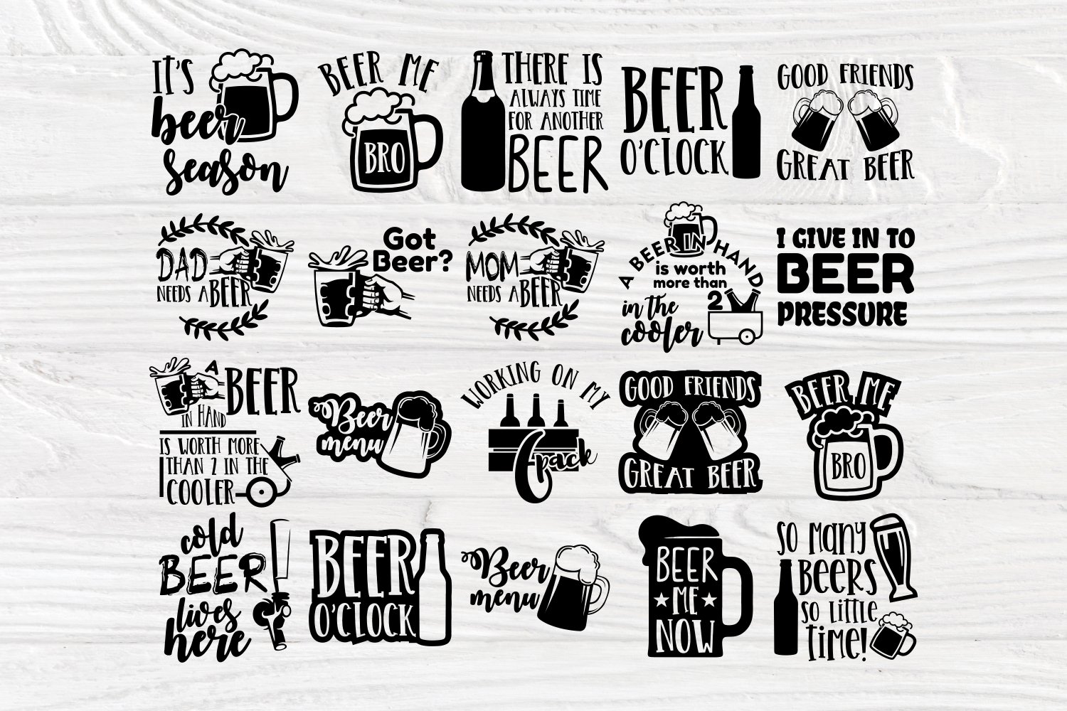 Black beer phrase and illustration.
