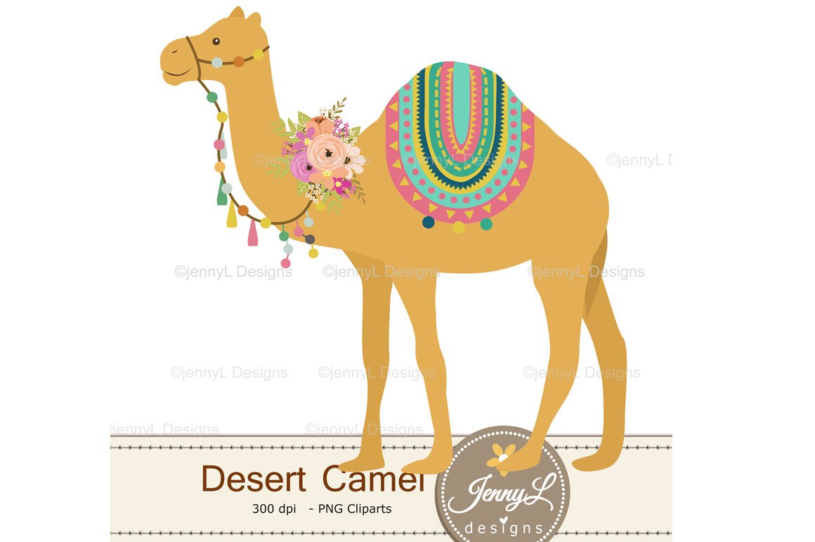 Camel in flowers.