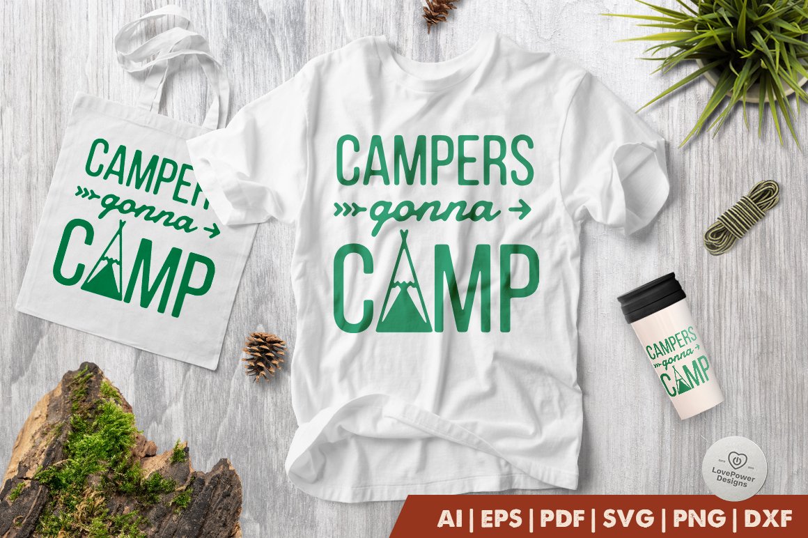 Green details of camping themed textures. This is a classic collection.